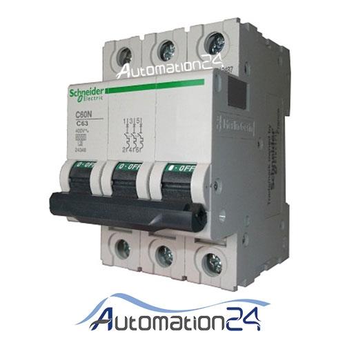 کلید مینیاتوری اشنایدر سه فاز 63 آمپر تیپ C